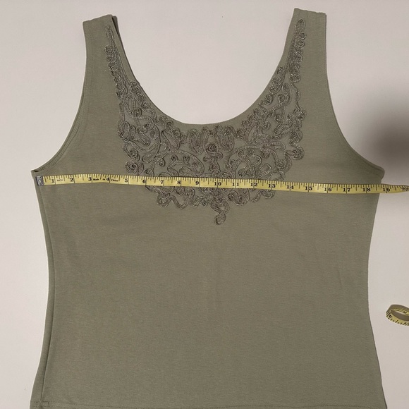 Style New York Cropped Tank Top L Green with Front Design - Picture 8 of 10